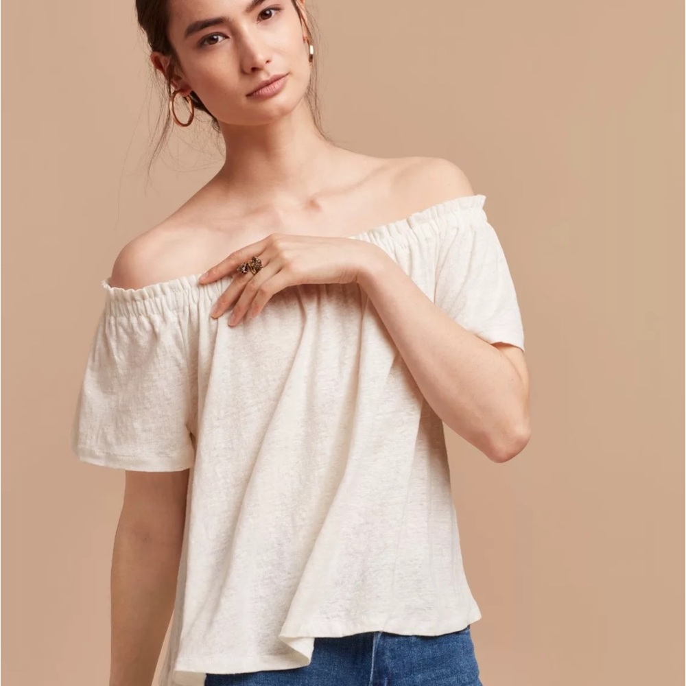 Wilfred 100% linen sartre tshirt in oak - size medium NWT